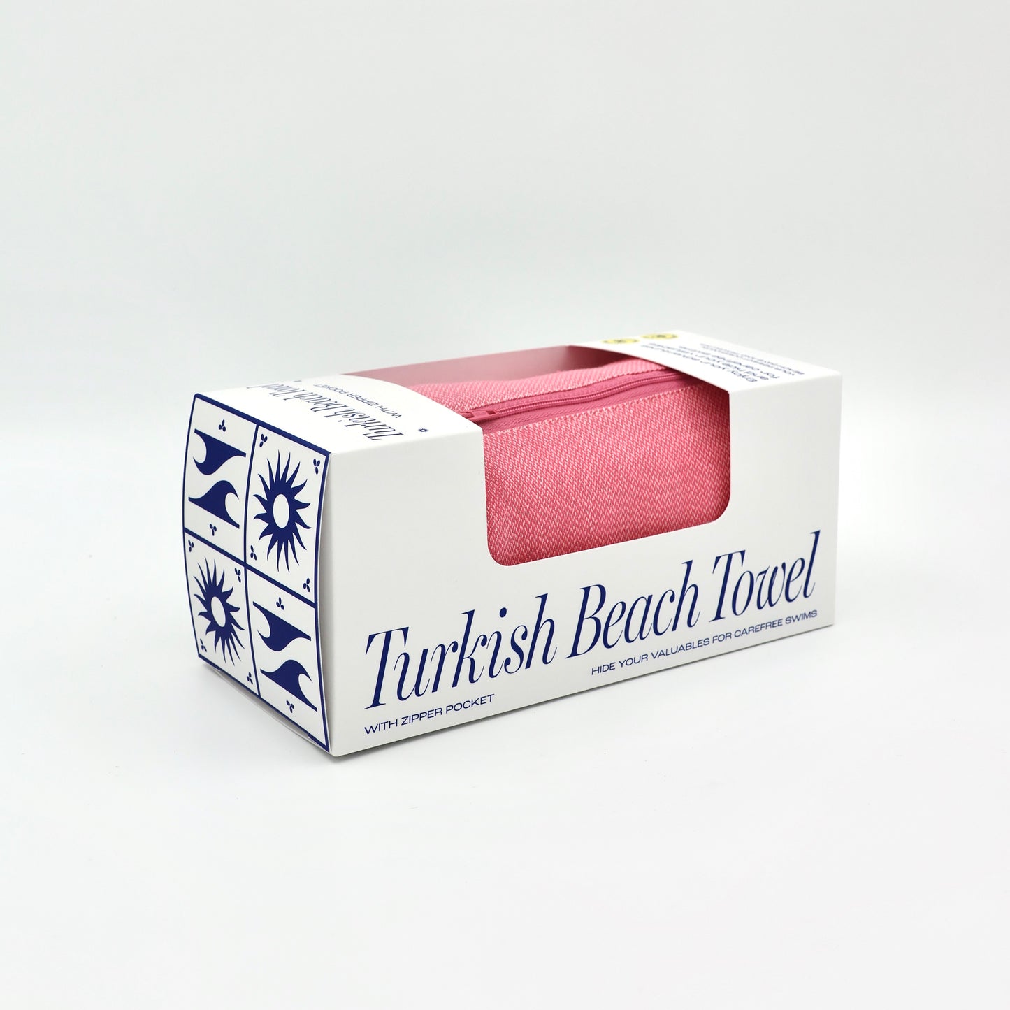 Turkish Beach Towel with Zipper Pocket - Blossom
