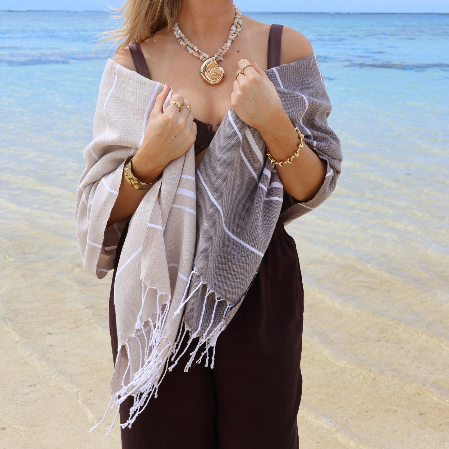 Turkish Beach Towel - Iced Latte