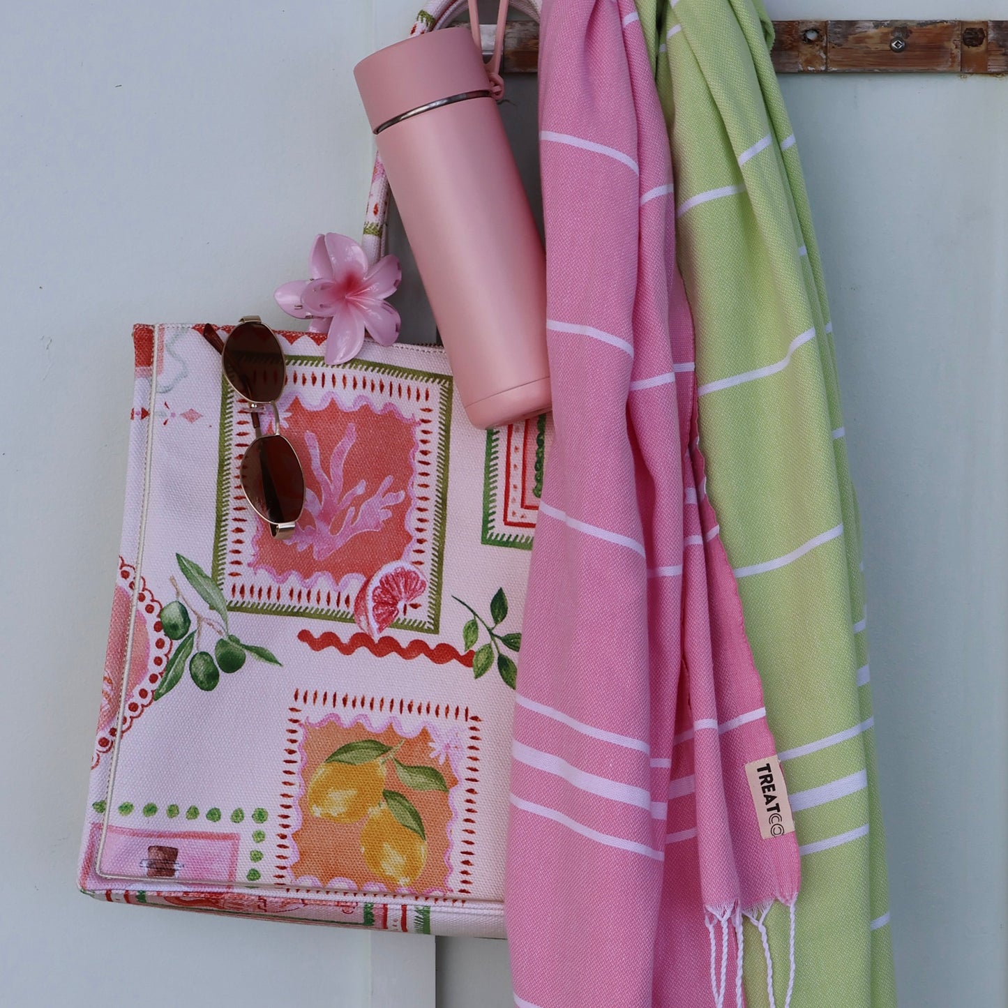 Turkish Beach Towel - Strawberry Matcha