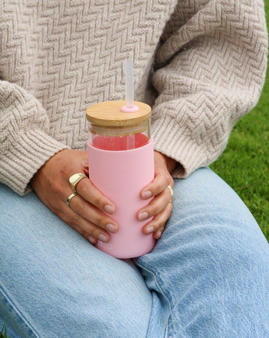 Silicone Sleeve Tumbler - Pink