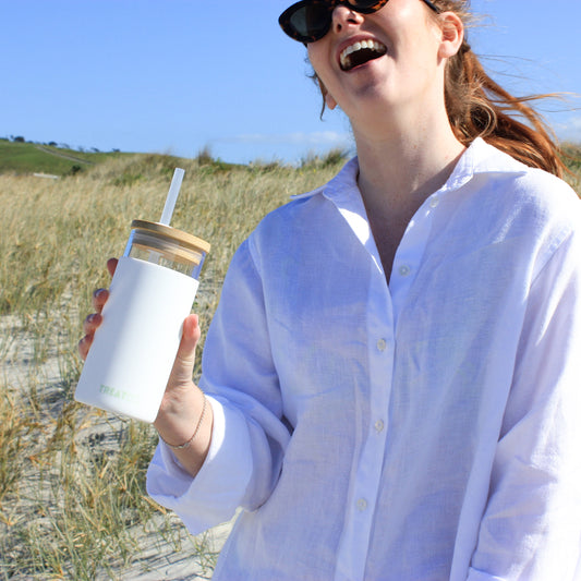 Silicone Sleeve Tumbler - White