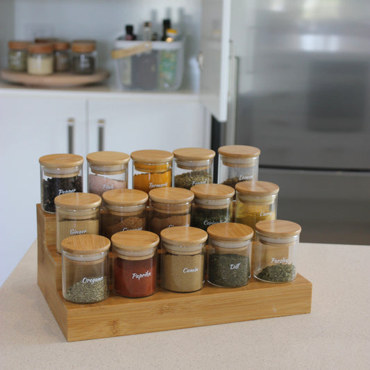 15 Spice Jars, Shelf & Label Set