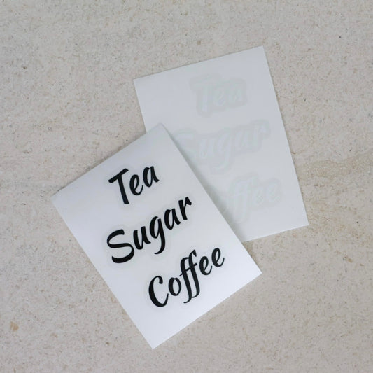 Tea, Coffee & Sugar Jar Set with Labels