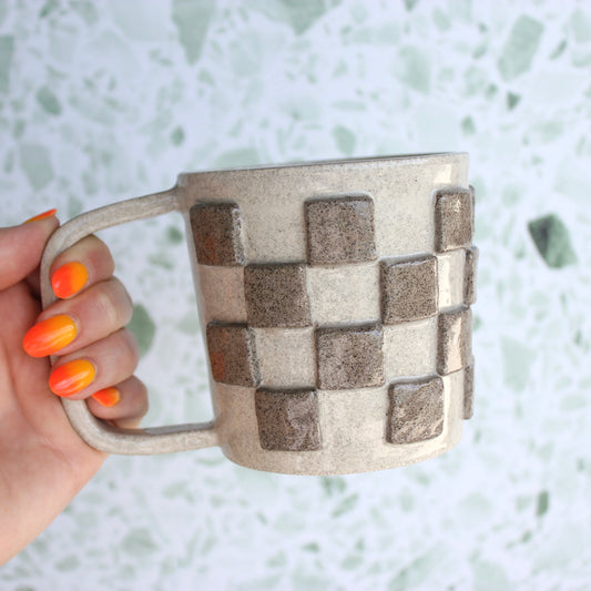 Ceramic Checkered Mug