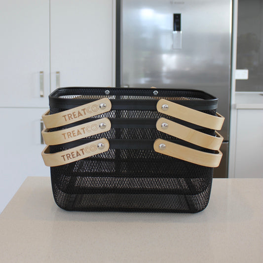 Set of 3 - Large Basket with Wooden Handle