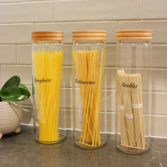 Spaghetti Glass Jar with Wooden Lid - 1.5L