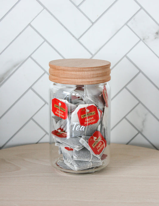 Glass Jar with Wooden Lid - 750ml (VALUE PACK)