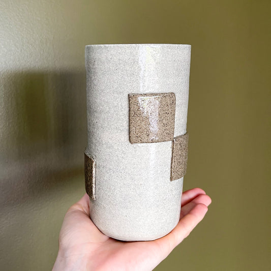 Ceramic Handmade Checkered Vase