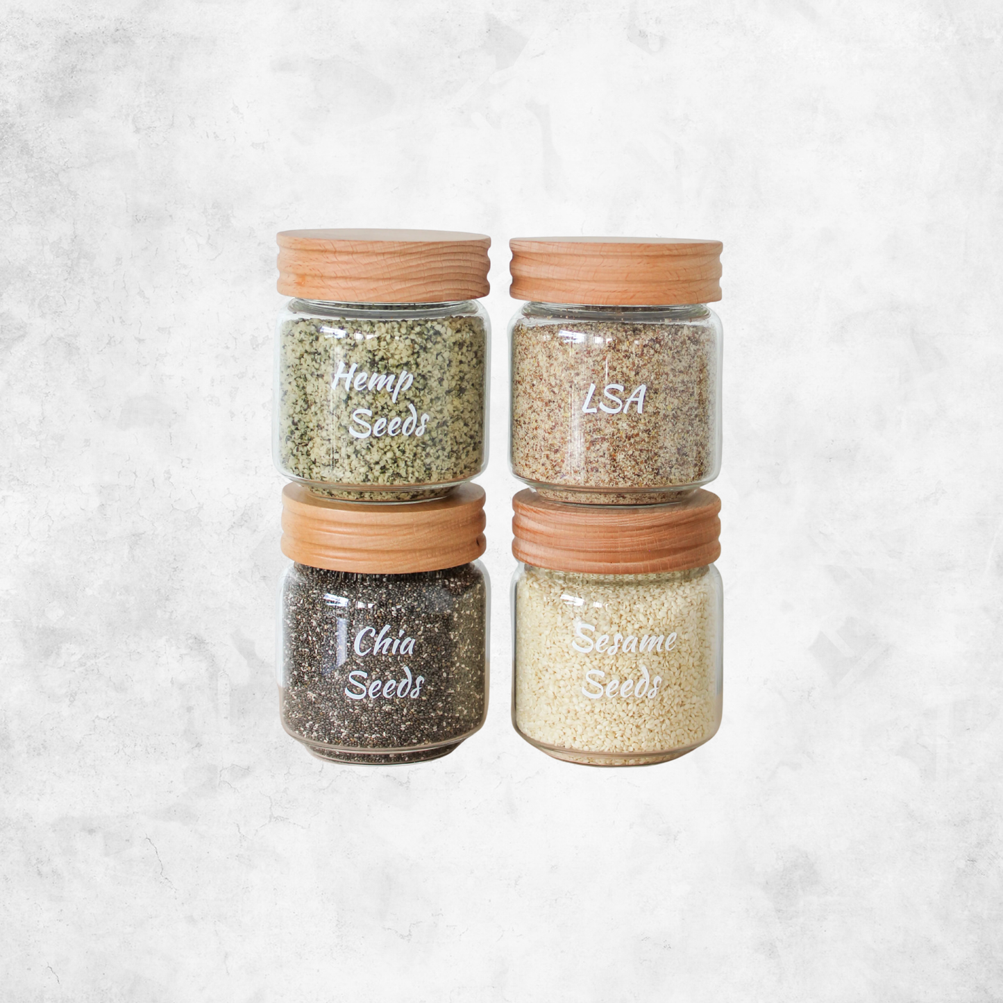 Glass Jar with Wooden Lid - 450ml (VALUE PACK)