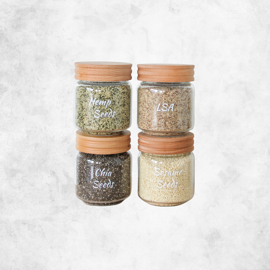 Glass Jar with Wooden Lid - 450ml (VALUE PACK)