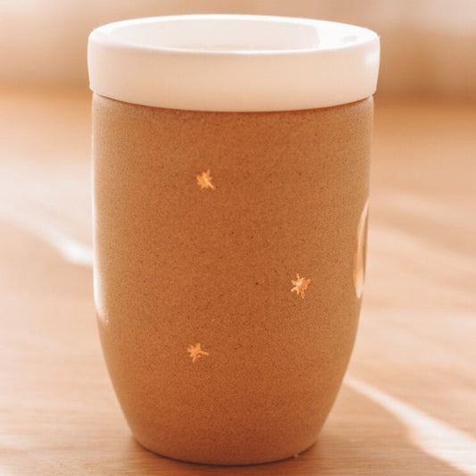 18K Golden Crescent Moon Ceramic Travel Cup