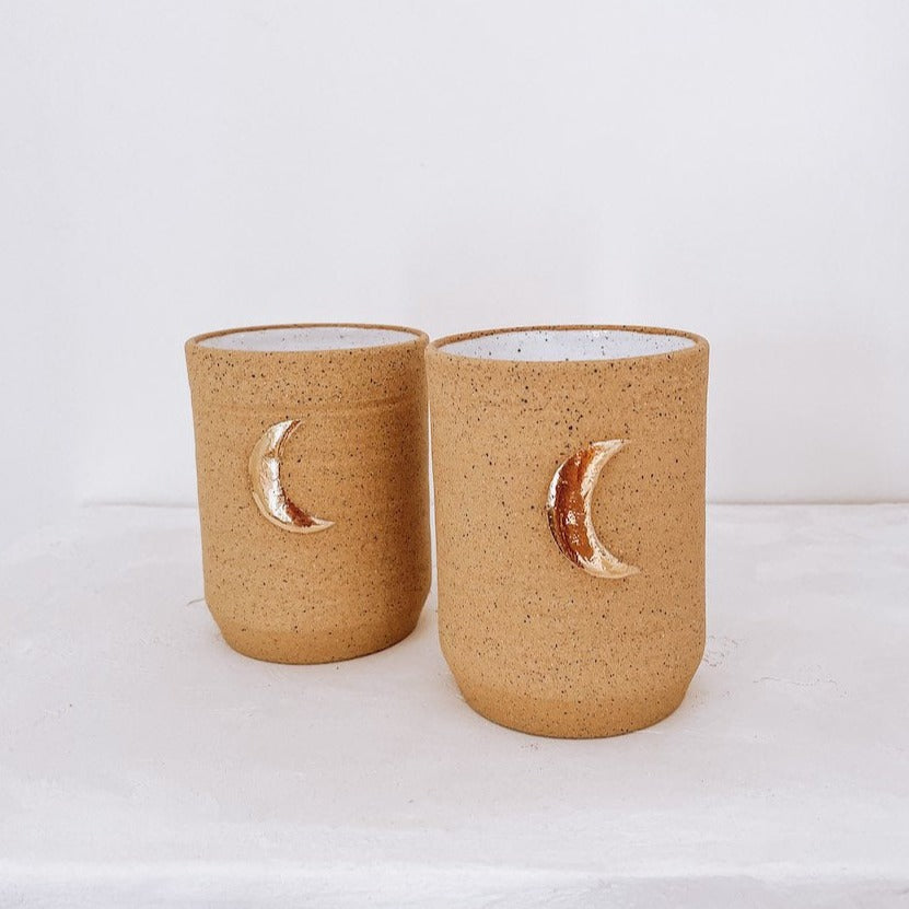 18K Gold Moon Ceramic Tumbler