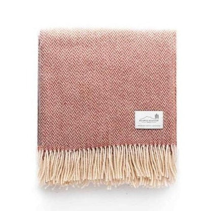 Pink 100% Pure Lambs Wool Throw