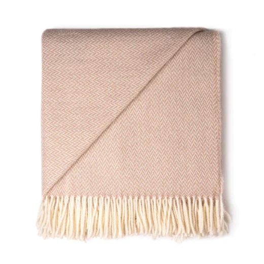 Beige 100% Pure Lambs Wool Throw