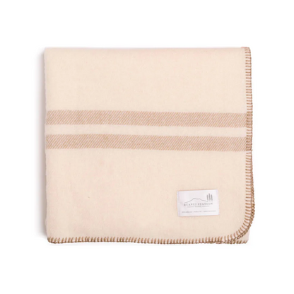 100% Pure Lambs Wool Beige Blanket