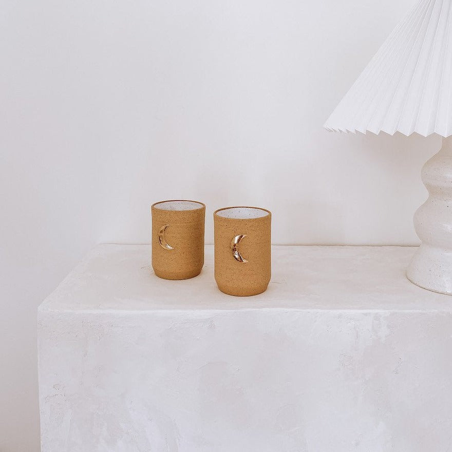 18K Gold Moon Ceramic Tumbler