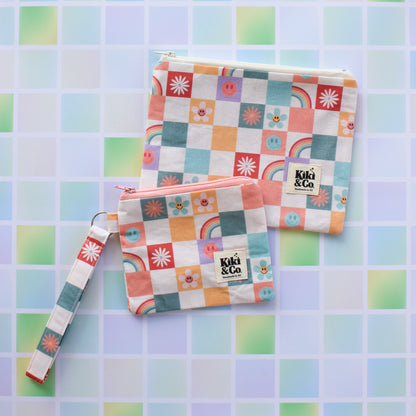 Checkered Zipper Pouch