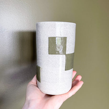 Ceramic Handmade Checkered Vase