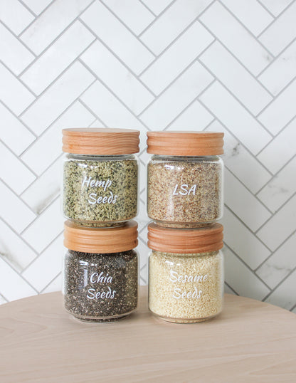 Glass Jar with Wooden Lid - 450ml
