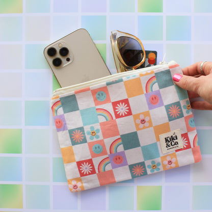 Checkered Zipper Pouch