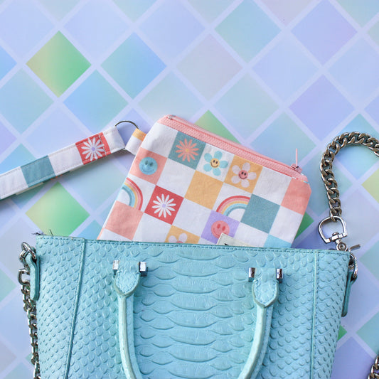 Checkered Zipper Pouch