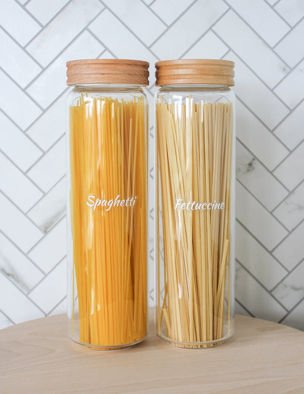 Spaghetti Glass Jar with Wooden Lid - 1.5L