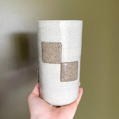 Ceramic Handmade Checkered Vase