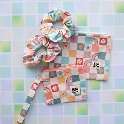 Checkered Zipper Pouch