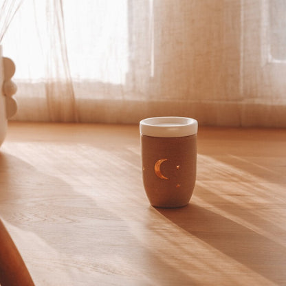 18K Golden Crescent Moon Ceramic Travel Cup